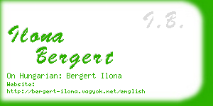 ilona bergert business card